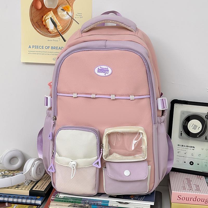 Children's Schoolbags Elementary School Students  Girls' Junior High School Students' Letters and High Looking Backpacks