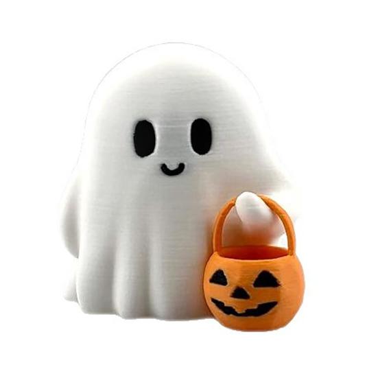 Halloween Ghost Pumpkin Statue 3D Printed Glow in the Dark A