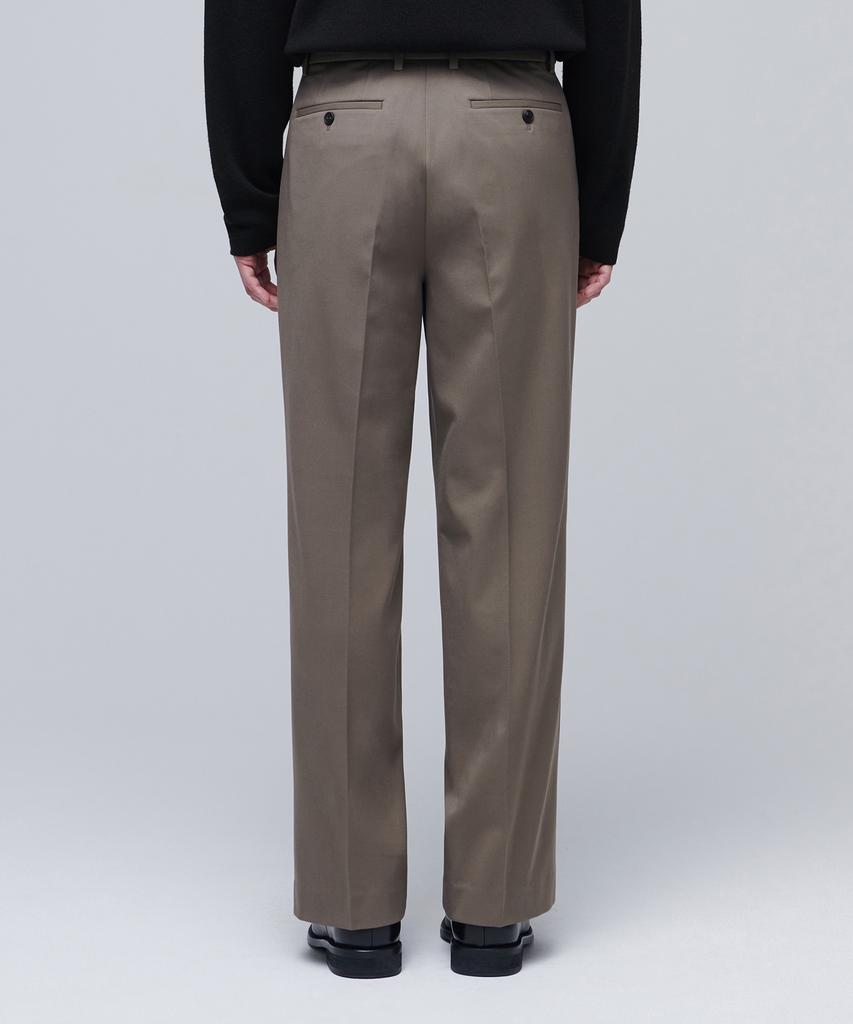 Musinsa Standard Heavyweight Fleece-Lined Real Wide Hidden Elastic Waist Slacks [Dusty Beige]