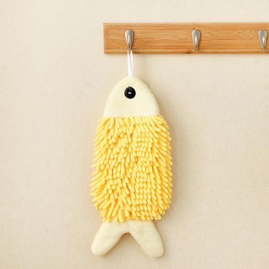 Fiskformad Handduk Superabsorberande Mikrofiberhandduk Luddfritt Söt Handduk med Hängögla för Badrum och Kök