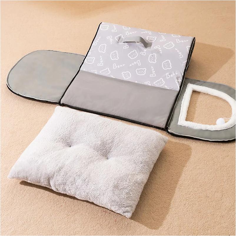 Casă caldă pentru câini, pat detașabil pentru dormit pentru câini de talie mică, mijlocie, pisici, moale, anti-alunecare, canisa pentru cățeluș, cuib pentru pisici