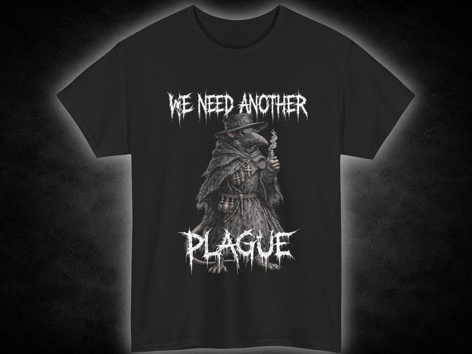 We Need Another Plague T-Shirt | Plague Doctor Rat Illustration, Gothic Horror Tee L