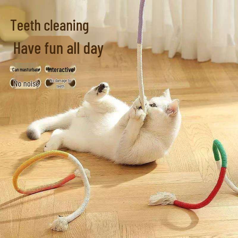 Durable Chewy Rope Cat Toy - Wear-Resistant Insect Gall Fruit for Teeth Grinding & Quiet Play, Relieves Boredom, No Shedding