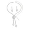 Flower Zircon Necklace Light Luxury Bridal Jewelry Wedding Dress Jewelry Set Banquet Accessories