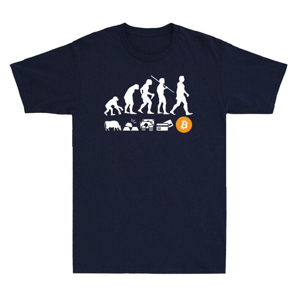 The Evolution of Money BTC Funny Gift Novelty Men s Short Sleeve T-Shirt XXXXL