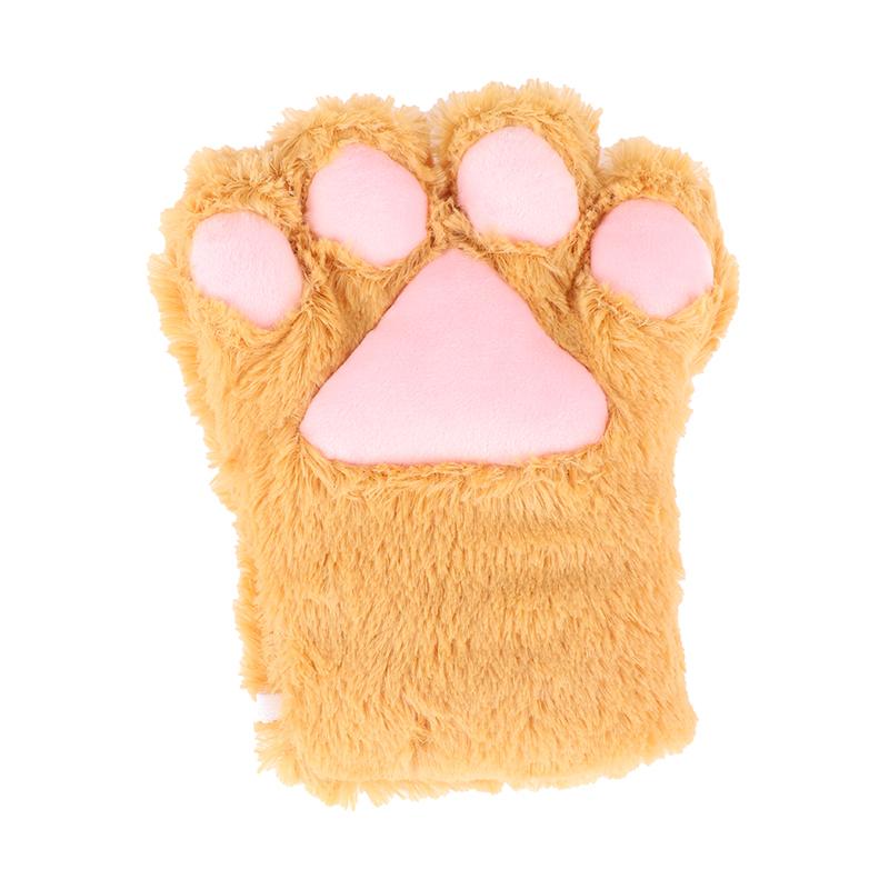 Cute Bear Cat Paw Gloves Fluffy Plush Cartoon Animal Anime Lolita Cosplay Mitten