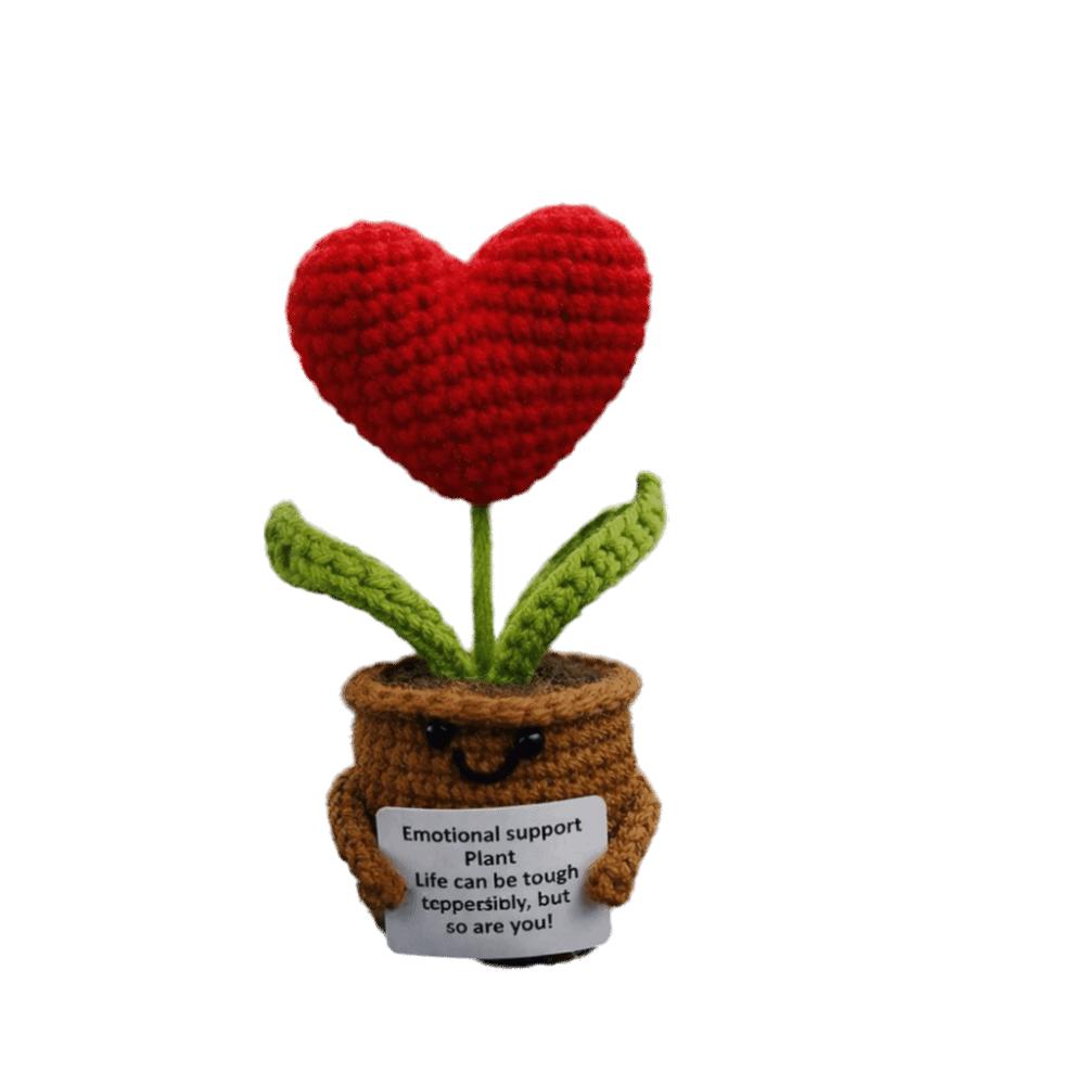 

Mini Size Artificial Tulip Ornament Finished Product Weaving heart decorations Desktop Ornament Style 1