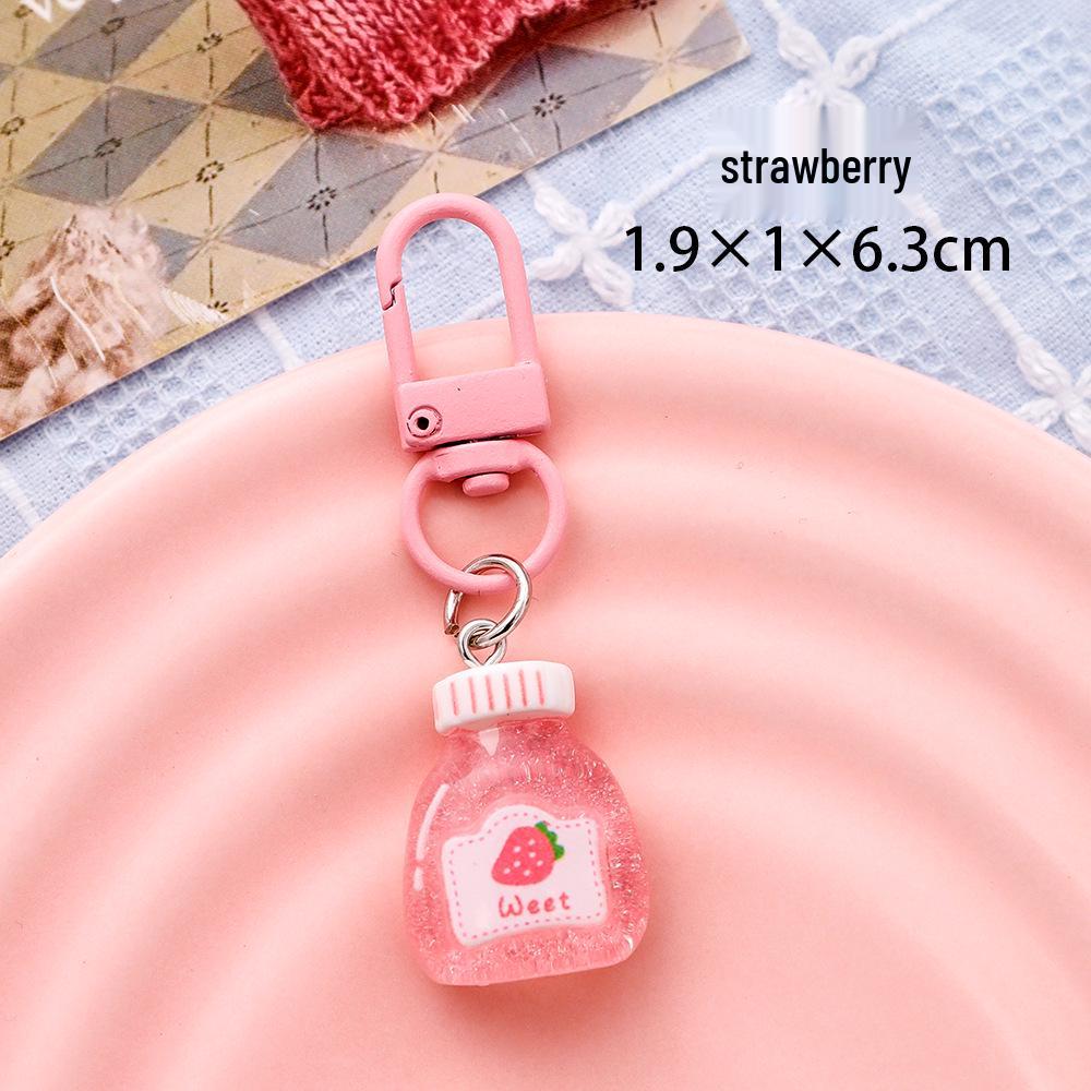 Fruit-Flavored Bottle Keychain for Girls' Bags - Creative, Durable, DIY Pendant, Perfect Small Gift