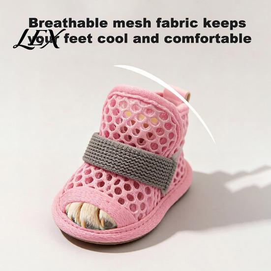 Scarpe da Gatto Impermeabili 4 Pezzi per Asfalto Caldo, Stivali Traspiranti in Rete, Protezioni Resistenti per Zampe Estive per Escursionismo con Antiscivolo