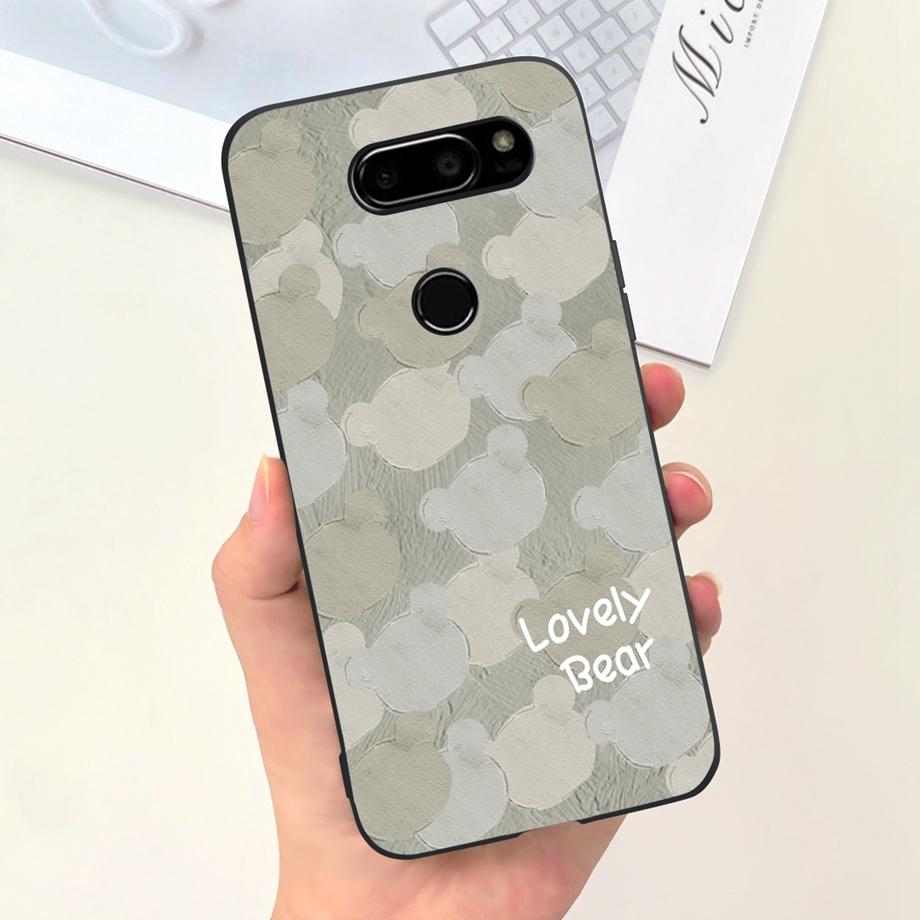 For LG V30 Case LG V35 ThinQ V40 V50 V50s ThinQ G8X ThinQ Soft Matte Silicone Coque Funda Back Cover Rabbit Flower Astronaut Bag