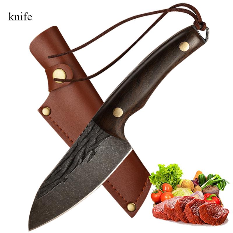 

Кухонный нож для обвалки мяса, кухонный нож из нержавеющей стали, кованый нож ручной работы, нож для нарезки мяса и фруктов, кухонные принадлежности with cover