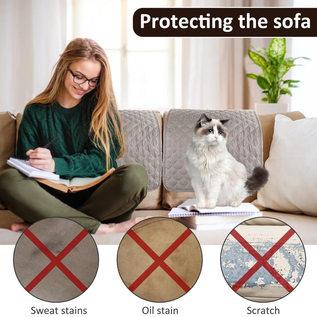 5 Stück Sesselbezug Kopfstützenschoner Sofa Kopfstützenbezug Weiches Polyester Verschleißfest Farbecht für Sofa Möbel Schoner