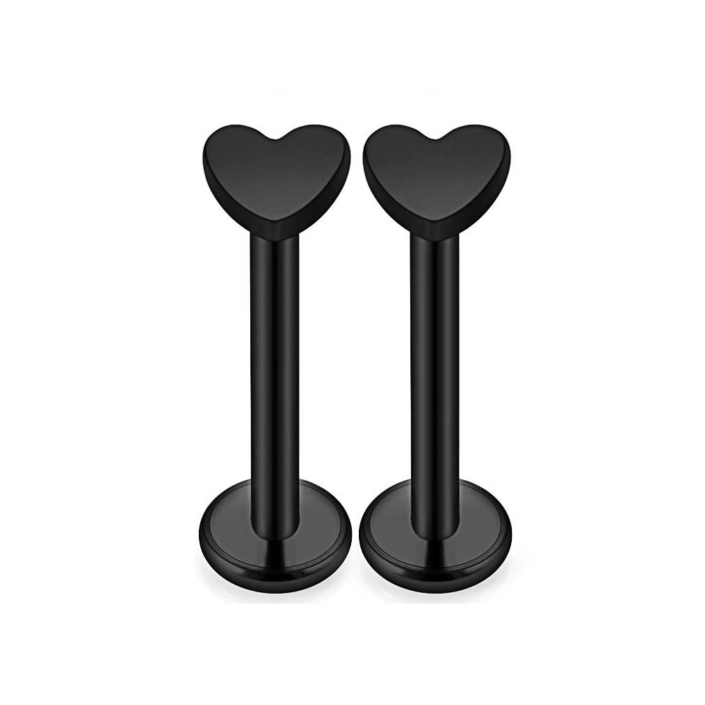 1-16pcs 16G Stainless Steel Lip Rings Studs Medusa Labret Monroe Tragus Helix Cartilage Forward Earrings Piercing Jewelry Black
