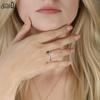 Anello Effie Queen 100% Argento Puro 925 Taglio Smeraldo Diamante Moissanite Gioielli Semplici per Donne Festa di Matrimonio Compleanni Regalo MOR08