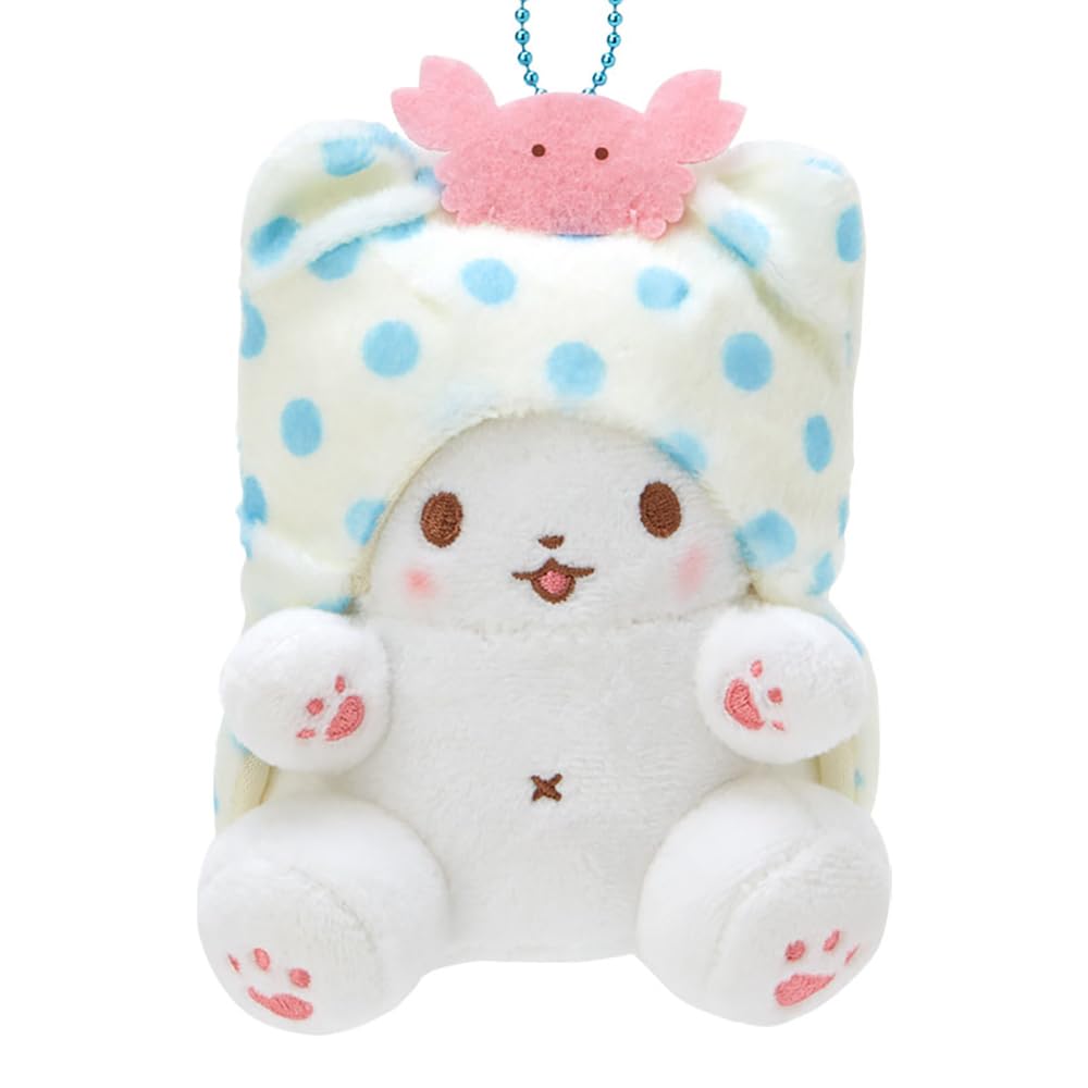 Sanrio Mascot Holder, Featured 2000s Debut Character, Marumo Fubiyori Character, 10cm Wide X 8cm Deep X 13.5cm High, Polyester, Product Number: 344702