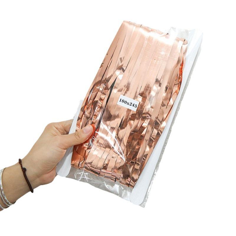 Colorful Rain Silk Door Curtain for Birthday Party Decoration, 1x2.45 meters