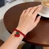 Braccialetto con Perline e Ciondolo Ciliegia Chiusura a Catena Regolabile Accessorio Leggero per Uso Quotidiano Gioielli per Donna Ragazza
