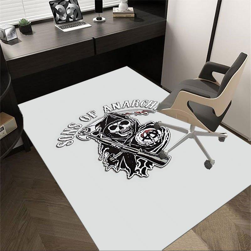 

1pc Sons of Anarchy themed Office Carpet Chair Mats - durable polyester rug for home theater, office, dorm room decor - tA76 60cm by 90cm