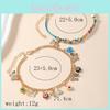 Women Fashion Alloy Foot Chain Accessories Set With Colorful Floral Elements