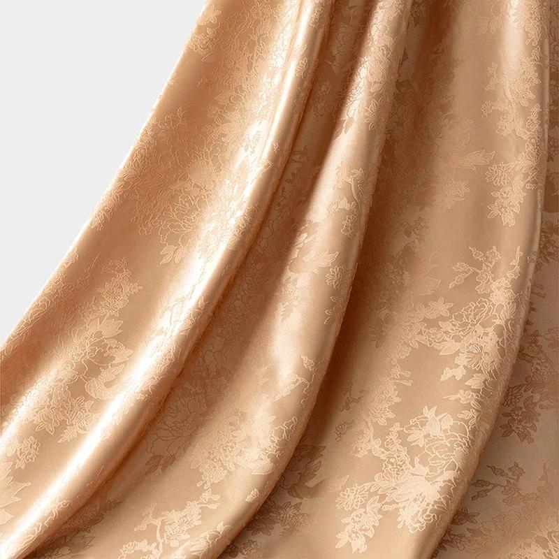 

100x150cm Floral Jacquard Satin Brocade Fabric Sewing Dress Suit DIY Sewing Craft Dress Supplies Polyester Faux Silk Material 100x150cm