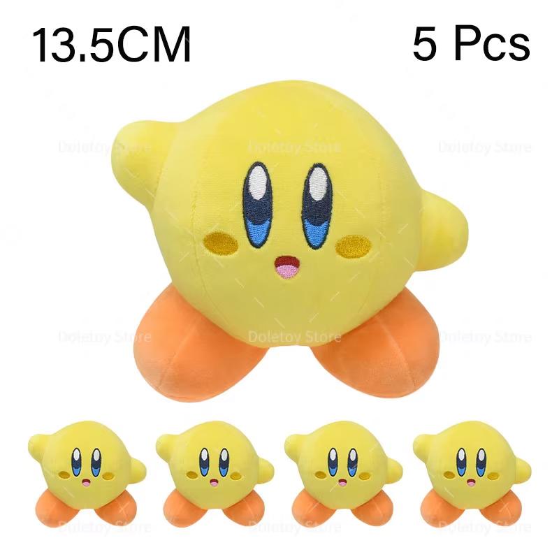 5 Pcs/Lot Anime Kirby Plush Doll Toys Kawaii Star Kirby Swimming Sword Bread Kirby Collection Christmas Birthday Gift for Kid