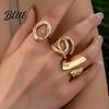Lightweight Comfortable Ring 3Pcs/Set Alloy Plating Process Set Exaggerated Geometric