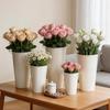 Wrought Iron Flower Vase with Dried and Fresh Flower Arrangement for Home Decor