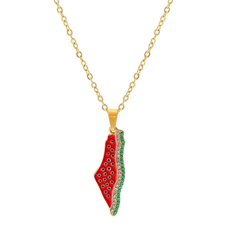 

Fashionable Watermelon Fruit Shaped Portable Necklace Sturdy Alloy Jewelry Accessory Gifts for Outdoor Activities 1 золотий