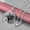 925 Sterling Silver Tree of Life Pendant Necklace Fashion Wedding Jewelry