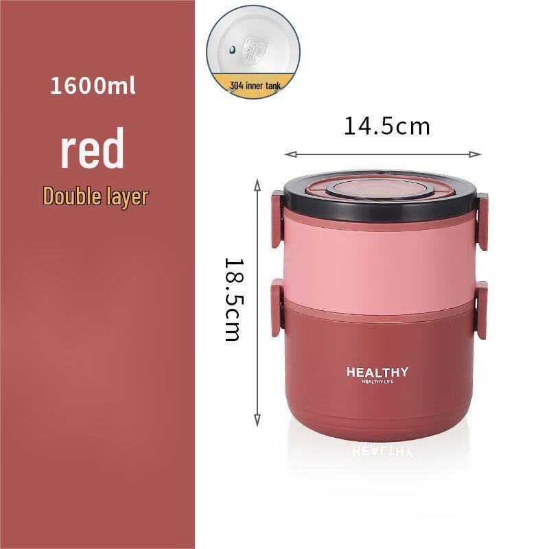 Qianxing 304 Stainless Steel Double-Layer Portable Lunch Box