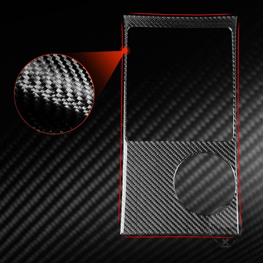 Carbon Fiber Center Console Car Gear Shift Knob Water Cap Holder Panel Cover Carbon Fiber Sticker Car Interior Trim Compatible with Toyota Tacoma