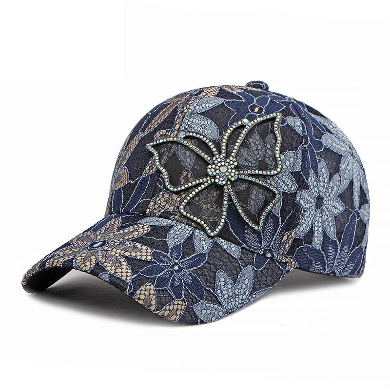 Baseball Cap Women Spring Summer Korean Style Breathable Sun Hat Sunscreen Butterfly Lace Trendy Caps