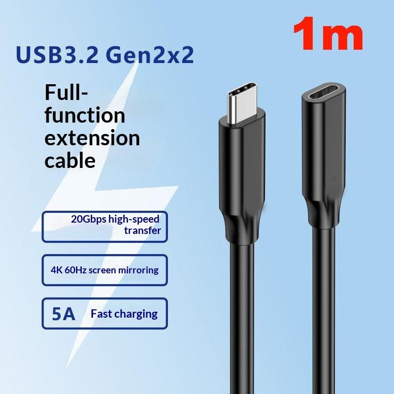 Usb3.2 Extension Cable Type C 20Gbps Extender Cord Usb3.2 Gen2*2 Usb C Male To Female Data Cable For Pc Laptop