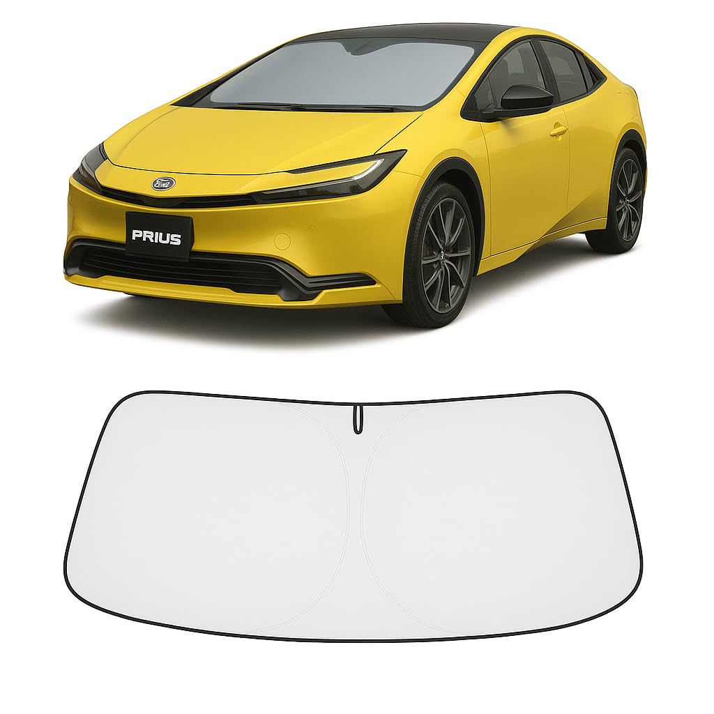Proadsy Front Sunshade for Toyota Prius 60 Series UV Dashcam with Storage Bag (2023-Present) - Foldable, 4-Layer Heat-Insulating, 99% Cut, Compatible,