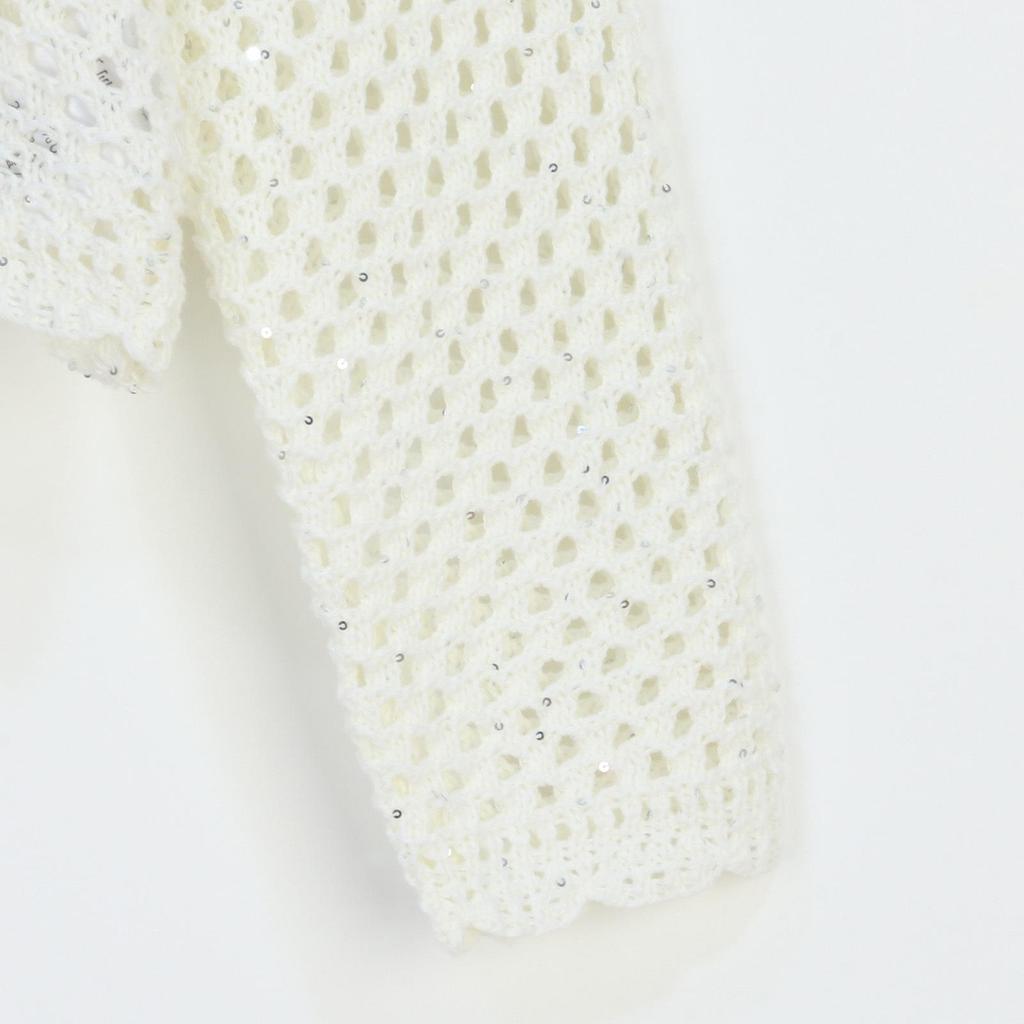 Handmade Crochet Retro Rose Long Sleeve Cover-up Cardigan