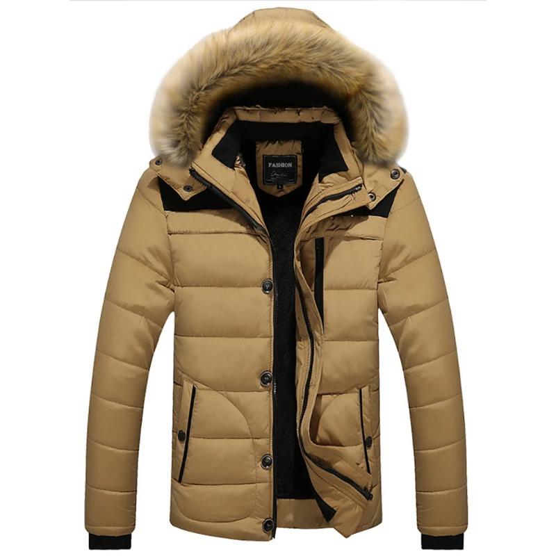 2025 Winter New Popular Men's Padded Jacket Thickened Padded Jacket Korean Version Hooded Collar Padded Jacket Men