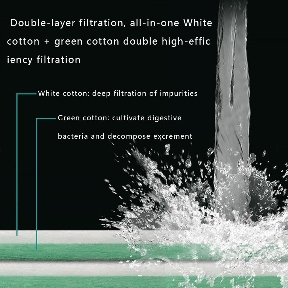 Two-color Double-layer Filter Double-effect Filtration Cotton For Fish Bowl Aquarium