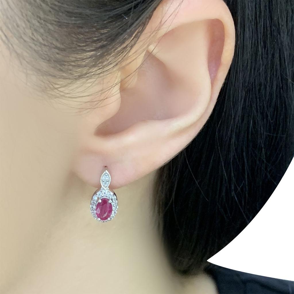 Silver Earrings with Natural Ruby 1.723ct (1972946)