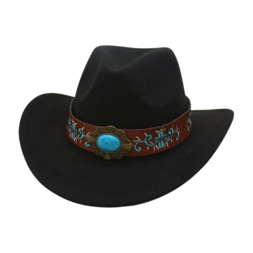 Felt Hat Outdoor Vintage Jazz Hat Vacation Travel British West Cowboy Hat