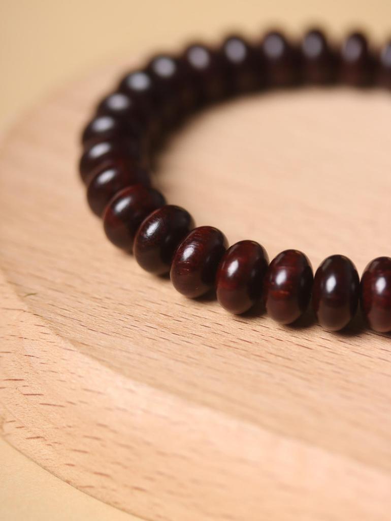 India Sandalwood Abacus Bead Bracelet 5x9 DIY Literary Style for Men and Women - Buddhist-Inspired Jewelry