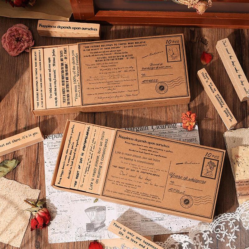 Wooden Stamps For Crafting Wooden Rubber Journal Craft Stamps Versatile Exquisite Art Craft Supplies For Kids Adults Enthusiasts