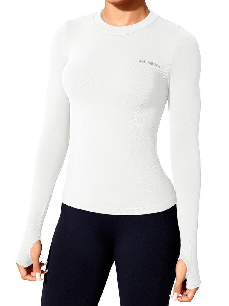 Women's Quick-Dry Long Sleeve Fitness Top for Running & Yoga