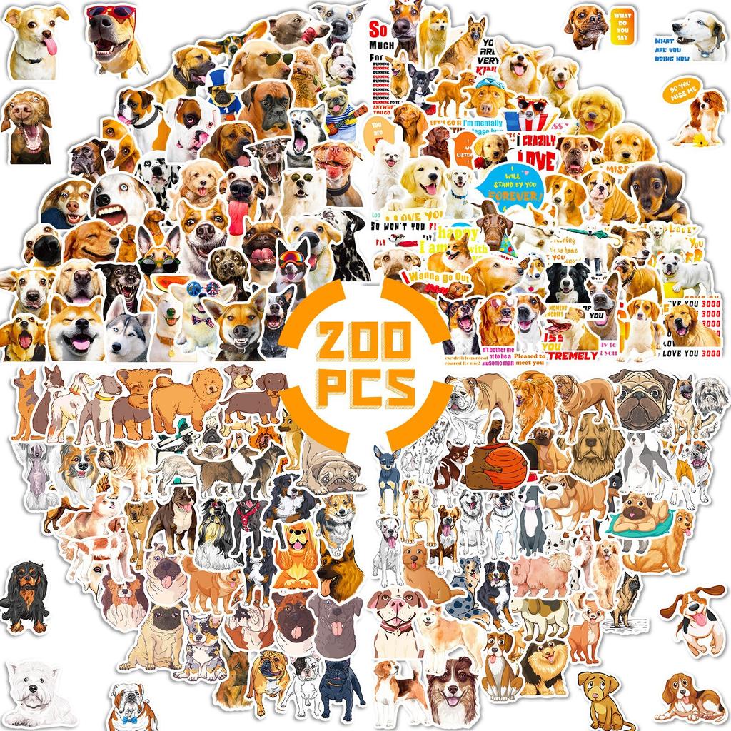 50 Realistic Dog Stickers Animal Cute Pet Collection Shiba Inu Cute Animal Golden Retriever Dog Head Emoticon Stickers