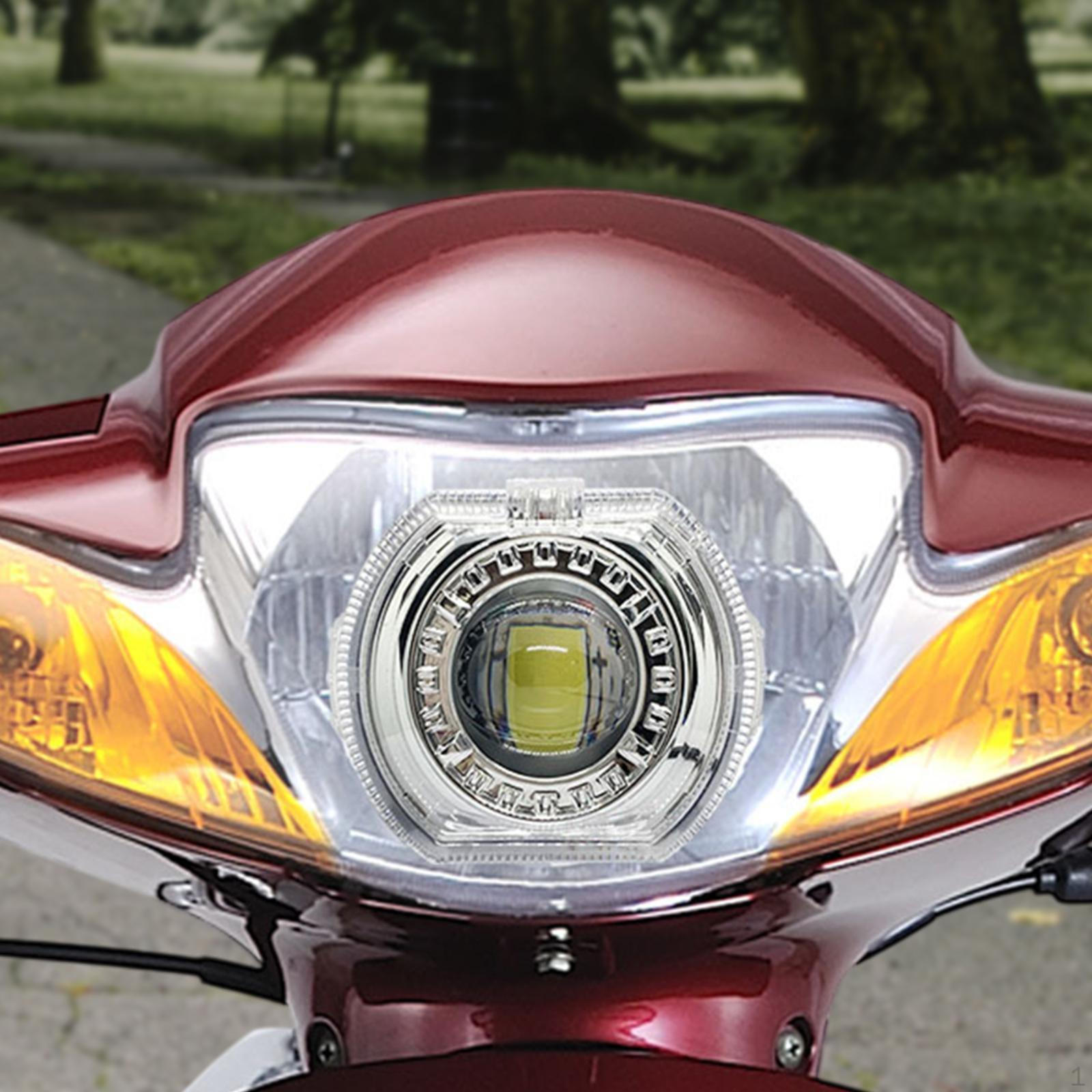 

Motorcycle Headlight 12V/36V Practical Replacement Bi Light LED Lens Front for Car Truck Red Circle Blue Eye