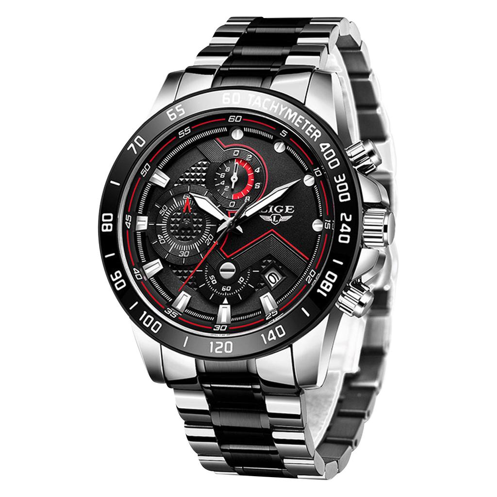 Fashion Steel Strap Digital Watch, Electronic Watch Fashion Trendy Men's Student Alarm Clock
