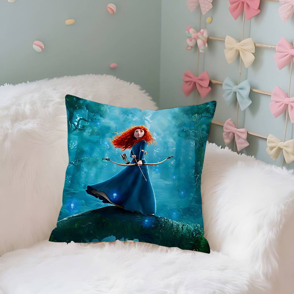 Princess Brave Merida Case Plush Fabric Soft Pillowcase Double Sided Print Cushion Cover Household Gifts