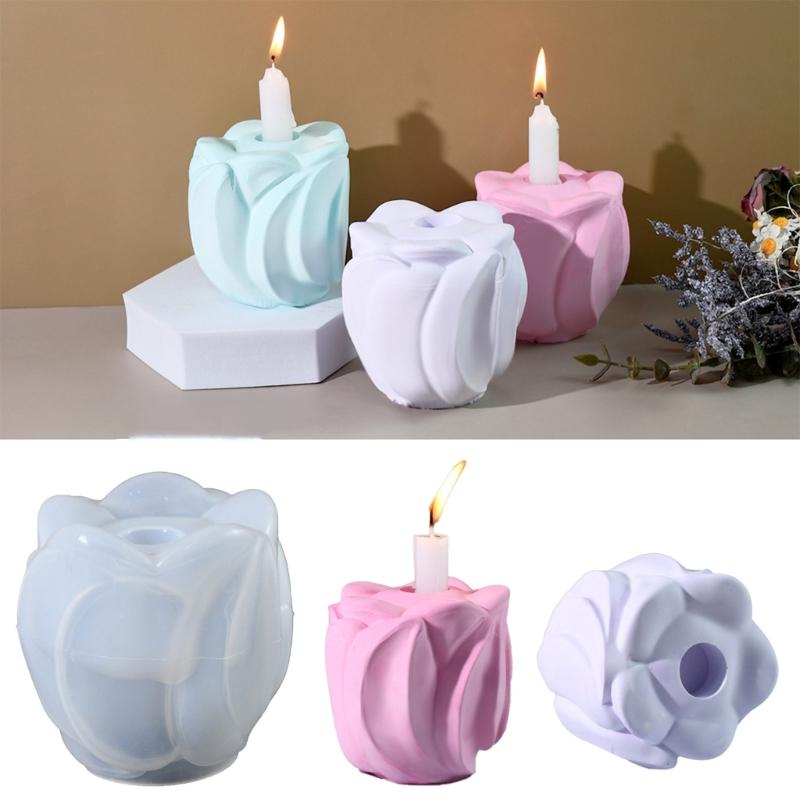 Multipurpose Flower Candle Stand Sturdy Silicone Plaster Mold for Elegant Home Decoration Wedding and Festive Occasions