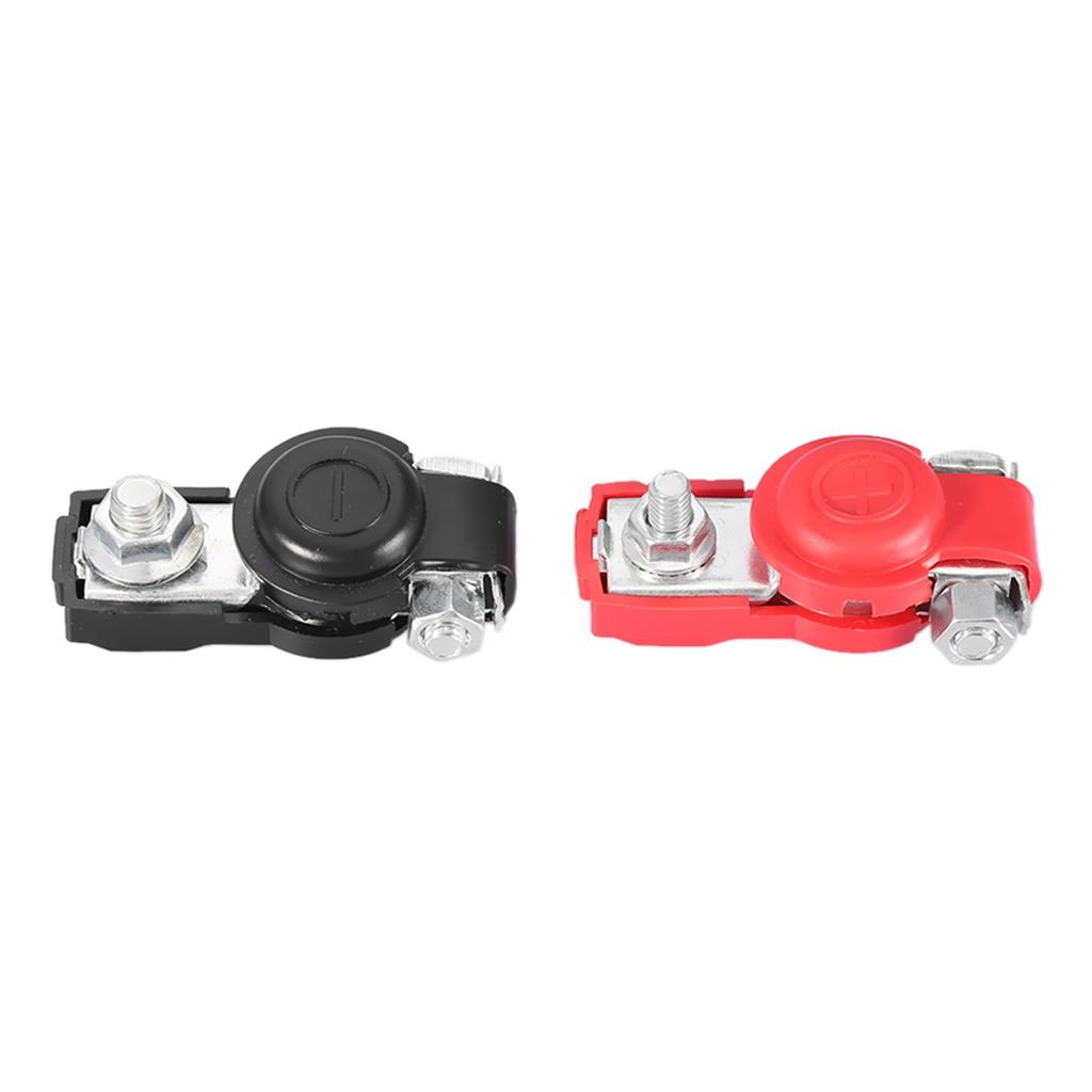 2Pcs Universal Car Battery Terminals Cable Terminal Clamps Connectors with Protective Cover