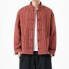 Autumn Traditional Chinese Clothing Men Cotton Padded Jackets Men Thick Warm Coat Male Vintage Stripe Tang Costume Hanfu