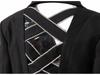 Women's Rhinestone Bow Jacket with Back Cross and Hollow-Out Design - Spring Collection 2025 Slim Fit Waist-Cinching Blazer